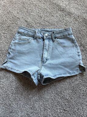 Light Blue Denim High-Waist Women’s Shorts